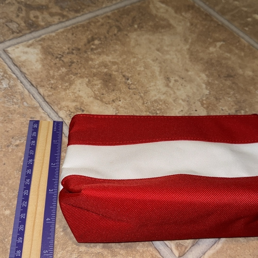 LANCÔME Summer Red/White Skincare/Makeup/Cosmetic Zipper Pouch Case Rope Pull - Picture 7 of 9